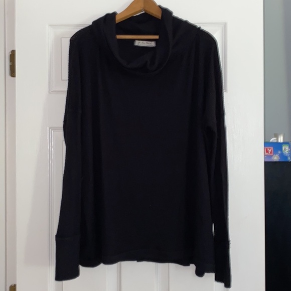We The Free Sweaters - We The Free black sweater with cowl neck split back. T109